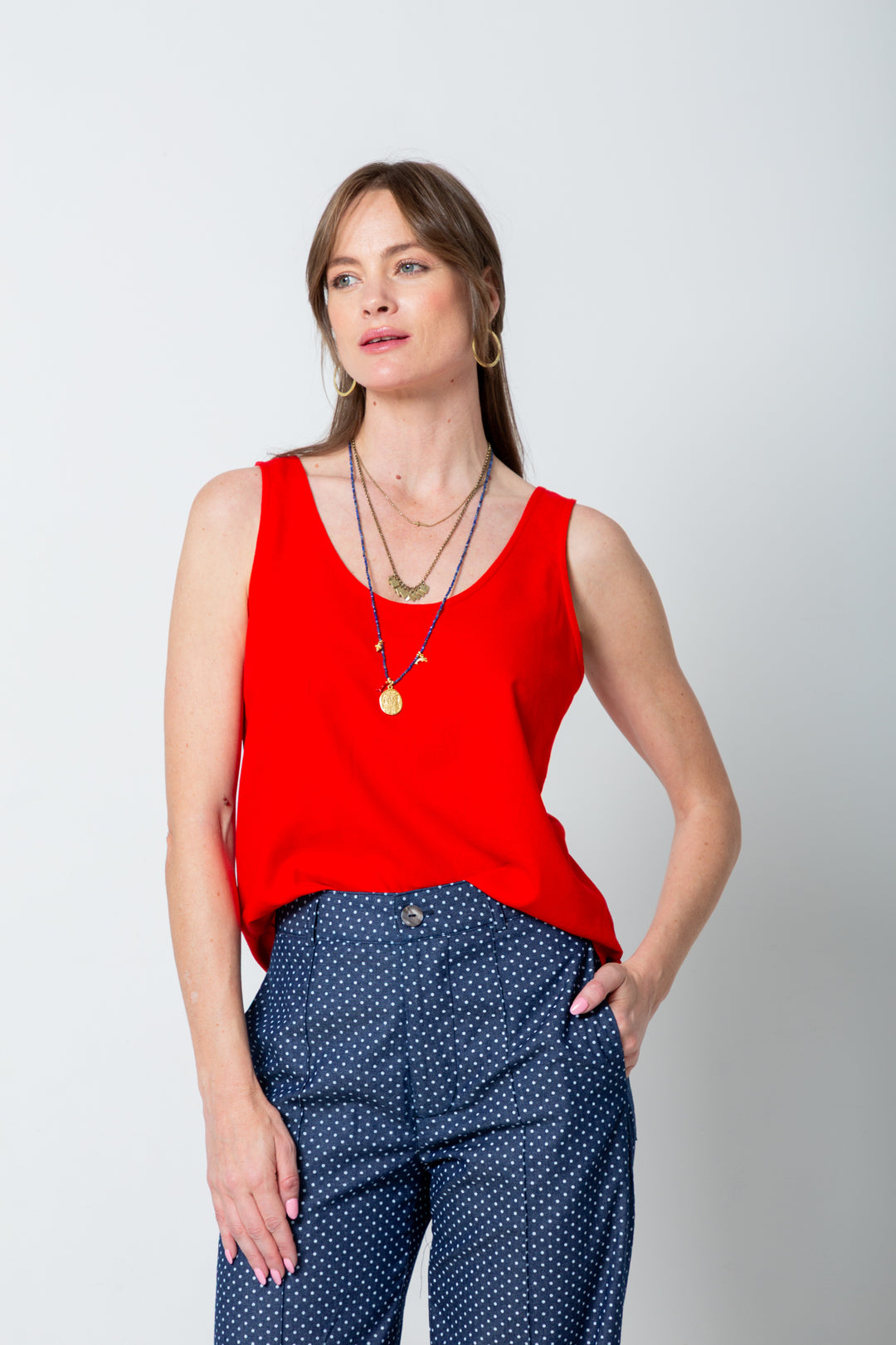 Vera Pants Denim Polka Dot-PANTS-kindacollection-Kinda