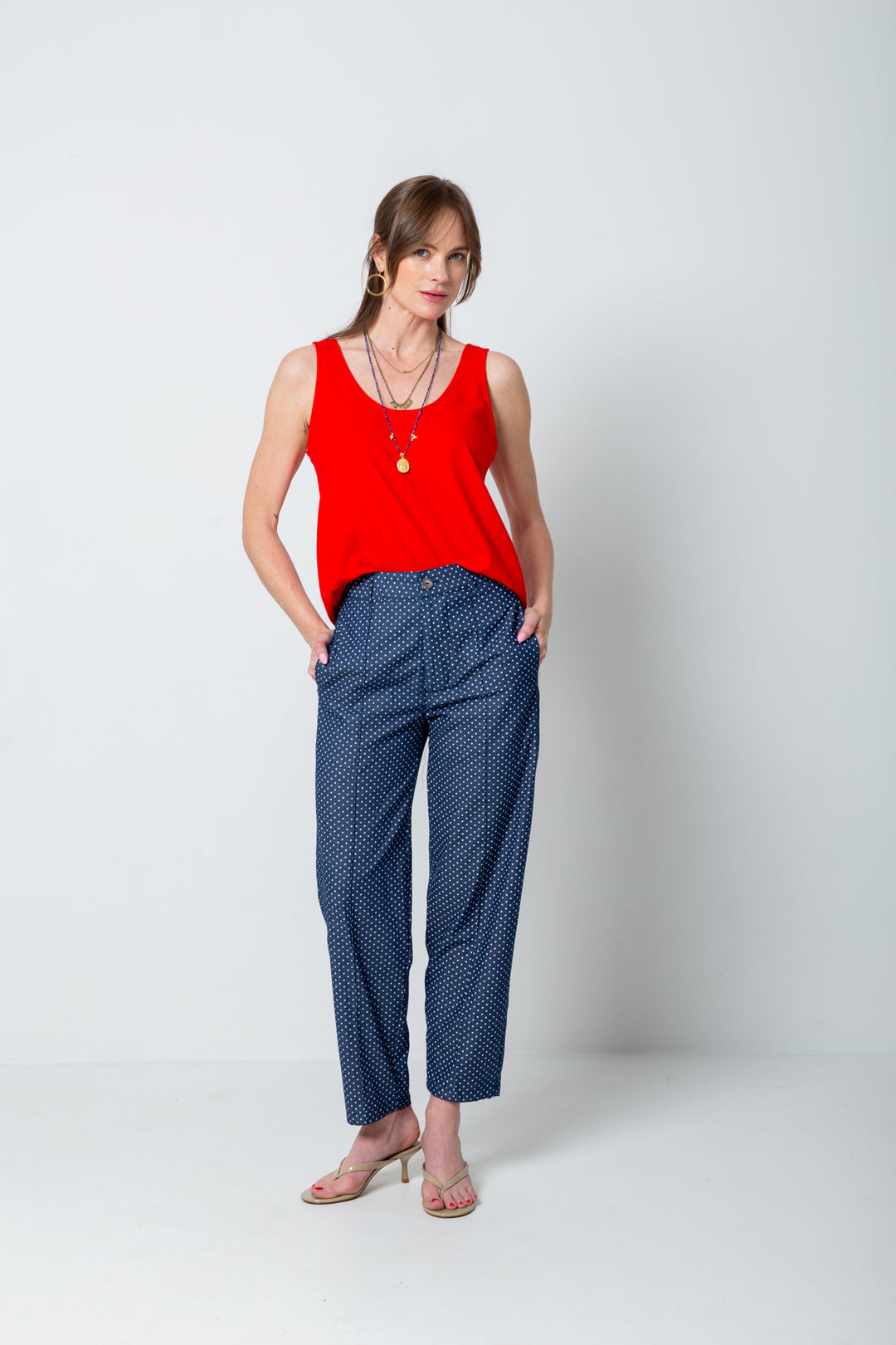 Vera Pants Denim Polka Dot-PANTS-kindacollection-Kinda