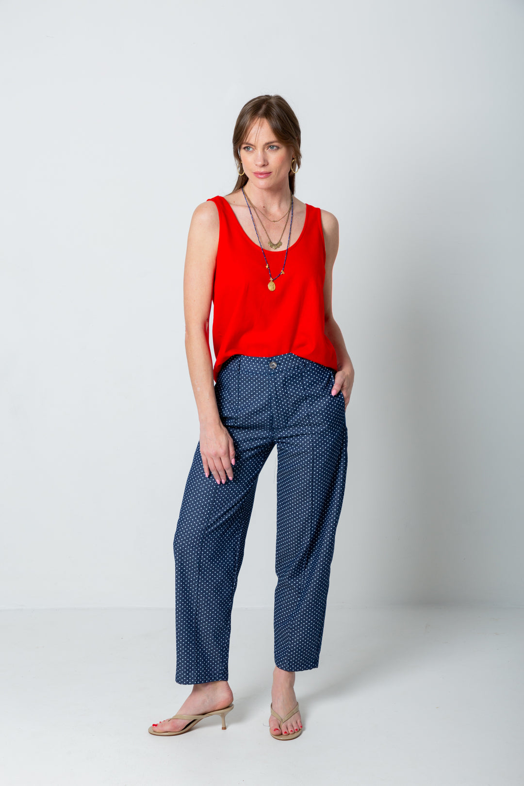 Vera Pants Denim Polka Dot-PANTS-kindacollection-Kinda