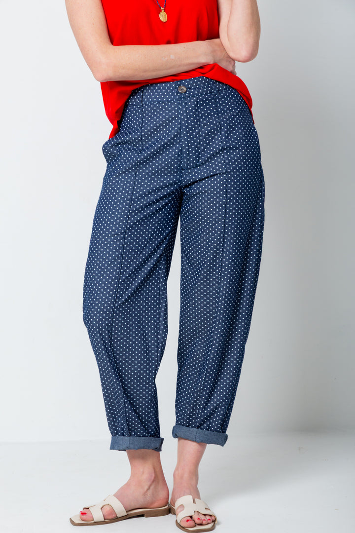 Vera Pants Denim Polka Dot-PANTS-kindacollection-Kinda
