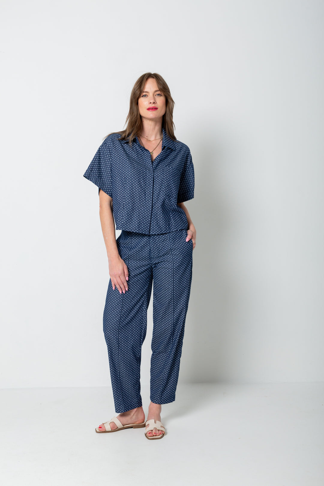 Vera Pants Denim Polka Dot-PANTS-kindacollection-Kinda