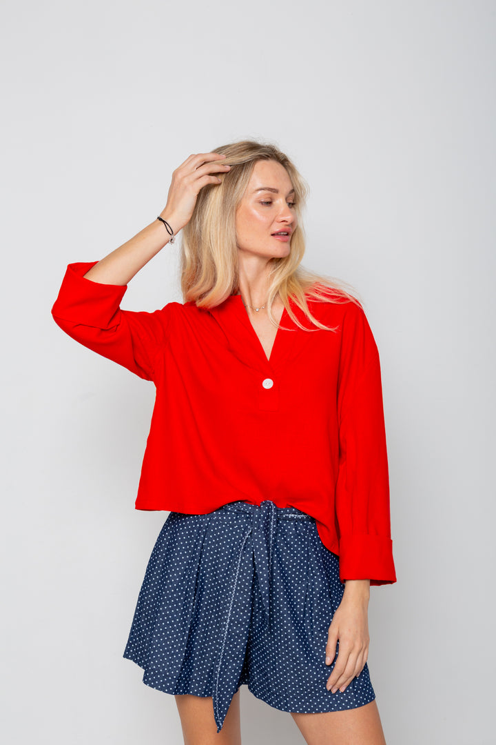 Michelle Shorts Denim Polka Dot-PANTS-Kindacollection-Kinda