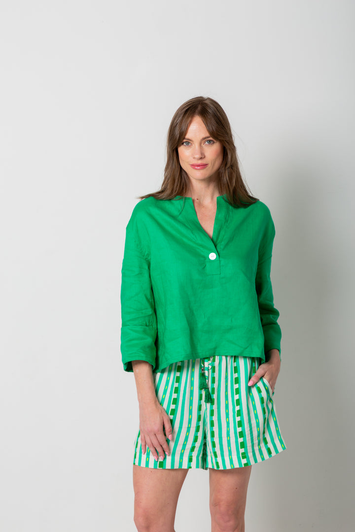 Mykonos Shorts Green Stripe