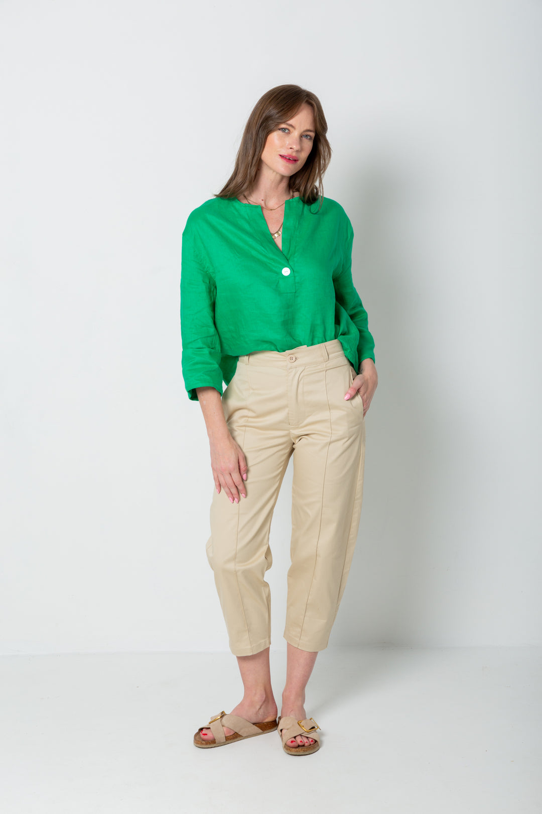 Donna Top Pepper Green-TOPS-Kindacollection-Kinda