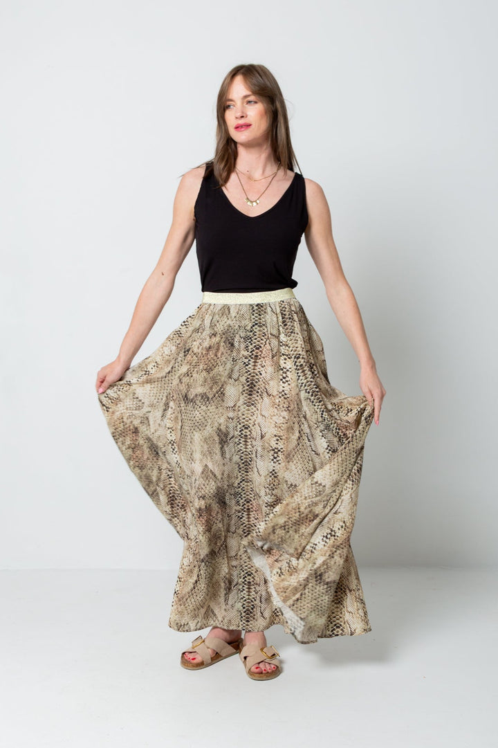 Belinda Skirt Green Snake-SKIRTS-Kindacollection-Kinda