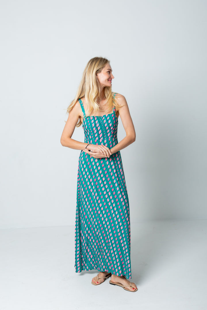 Calista Dress Pink Check Print