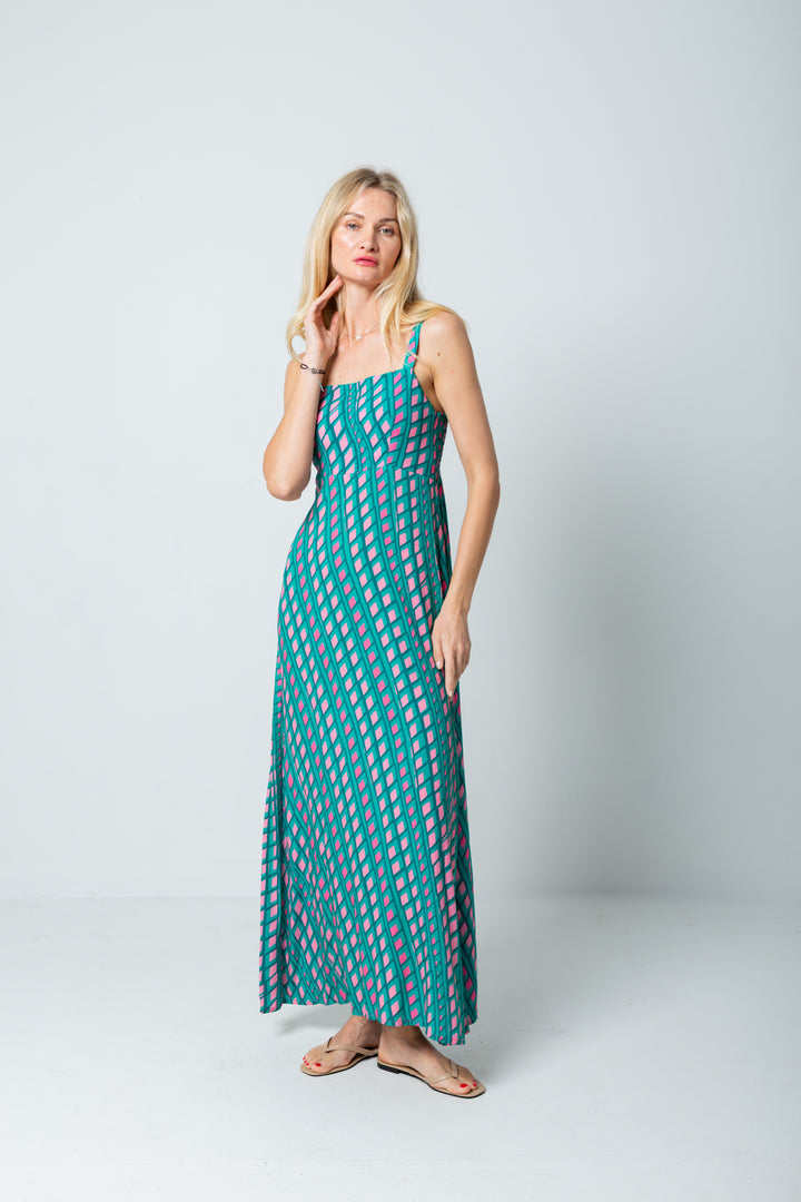Calista Dress Pink Check Print