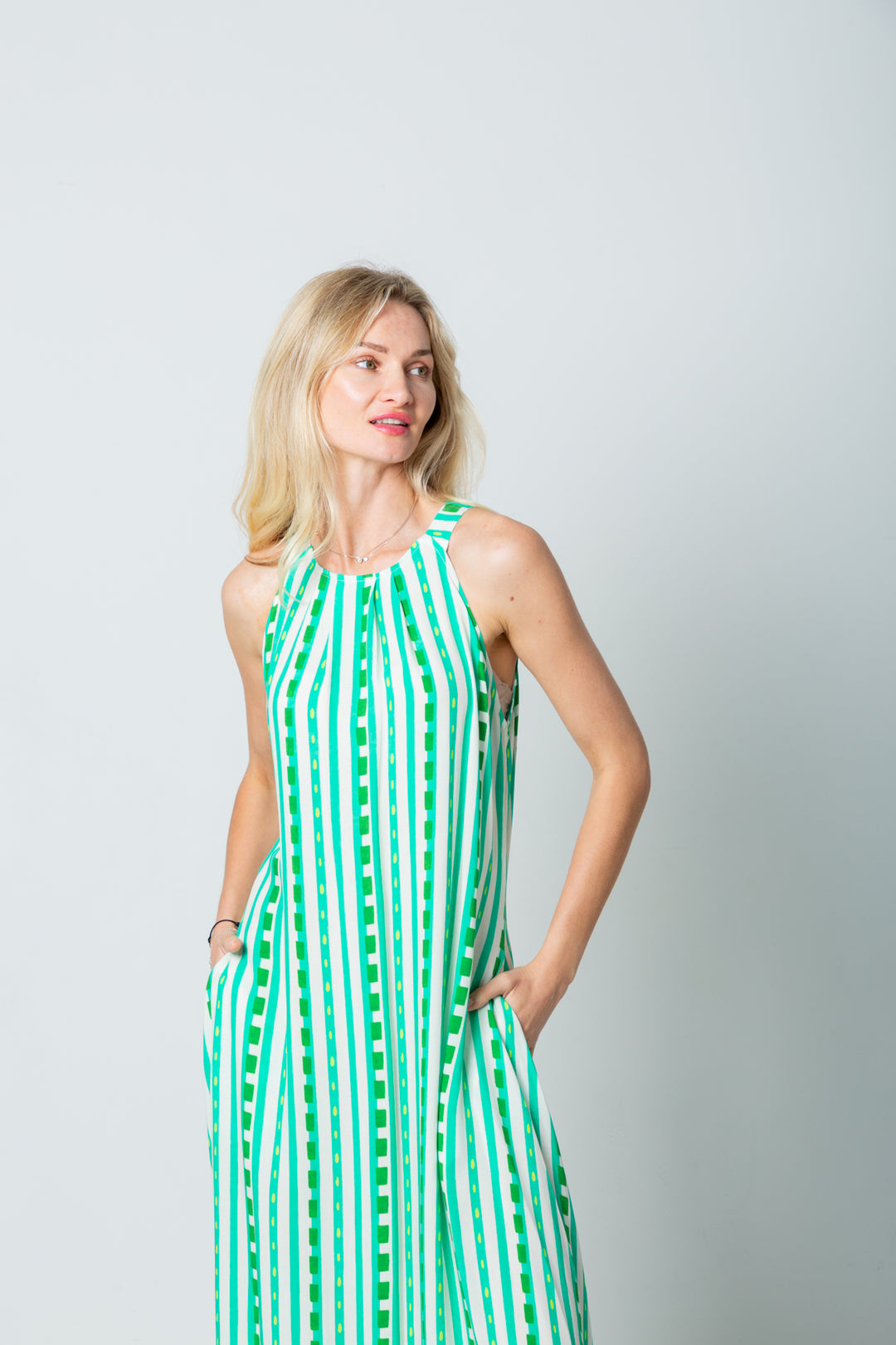 Zola Dress Green Stripe