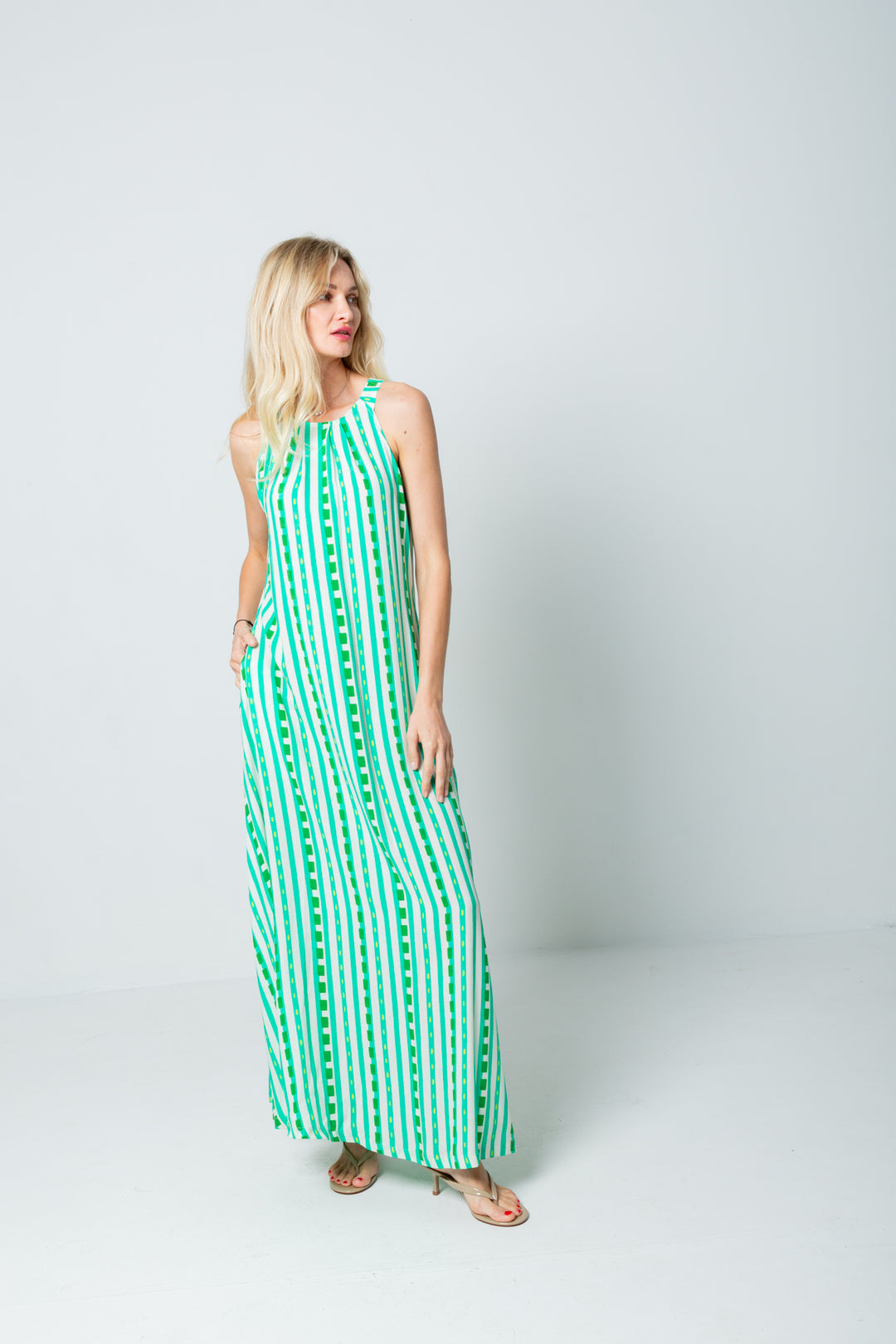 Zola Dress Green Stripe