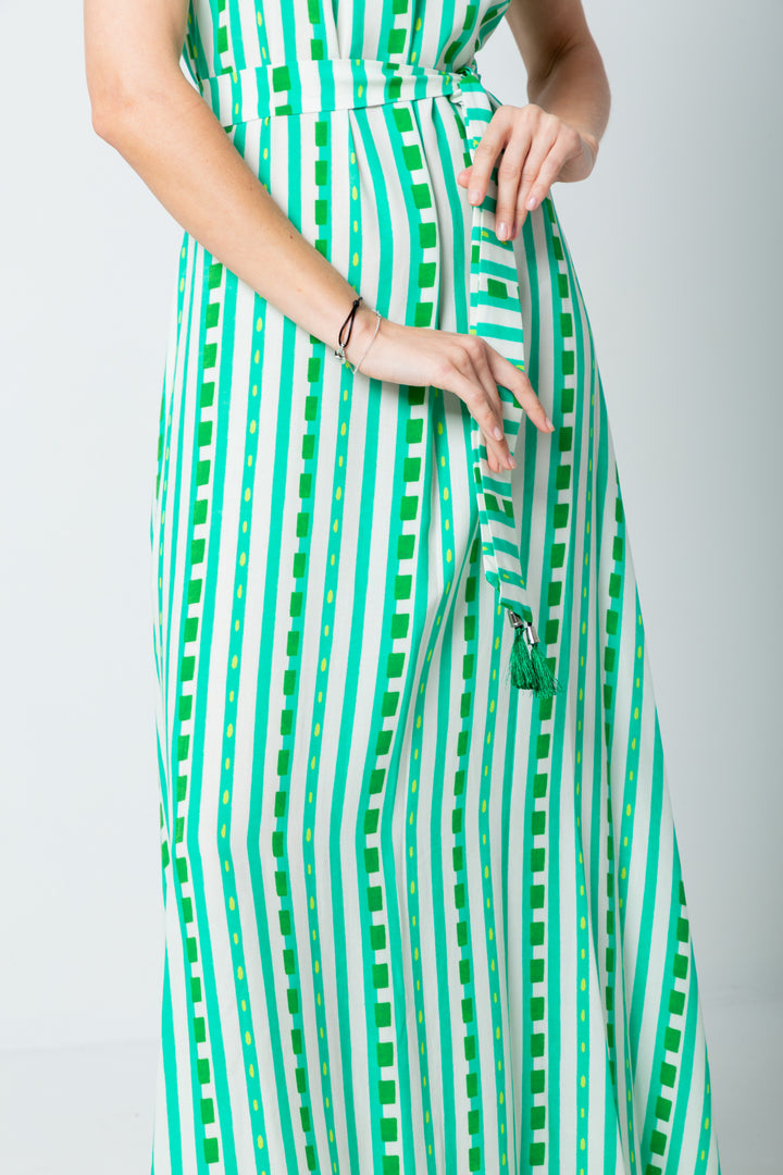Zola Dress Green Stripe