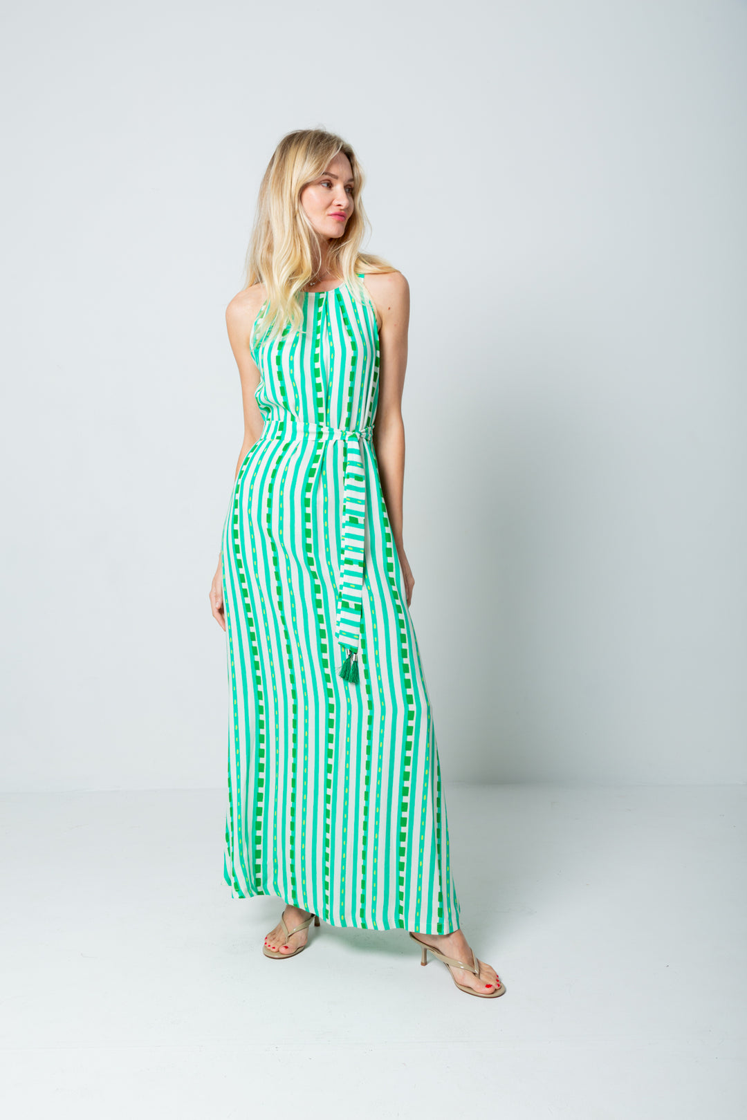 Zola Dress Green Stripe