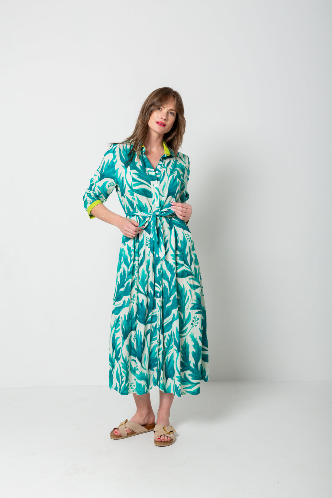 Delilah Dress Berry Leaf Print-DRESSES-kindacollection-Kinda