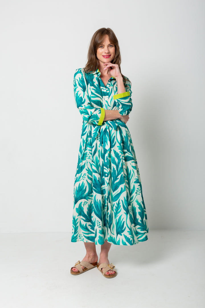 Delilah Dress Berry Leaf Print-DRESSES-kindacollection-Kinda