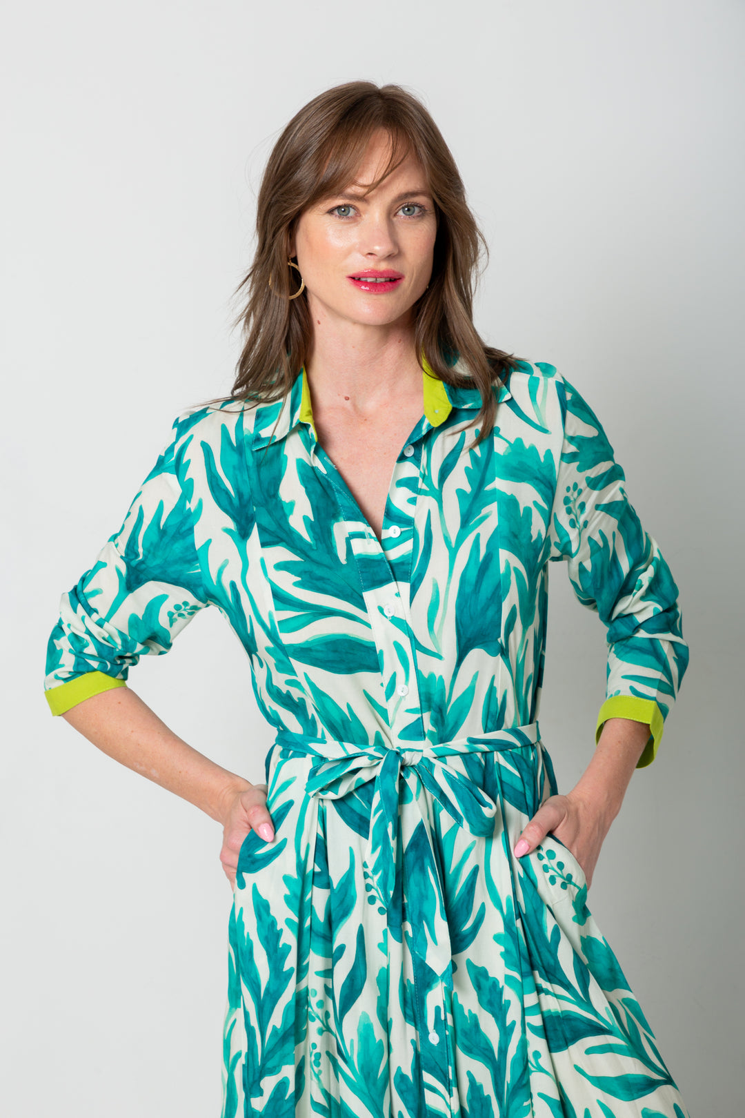 Delilah Dress Berry Leaf Print-DRESSES-kindacollection-Kinda