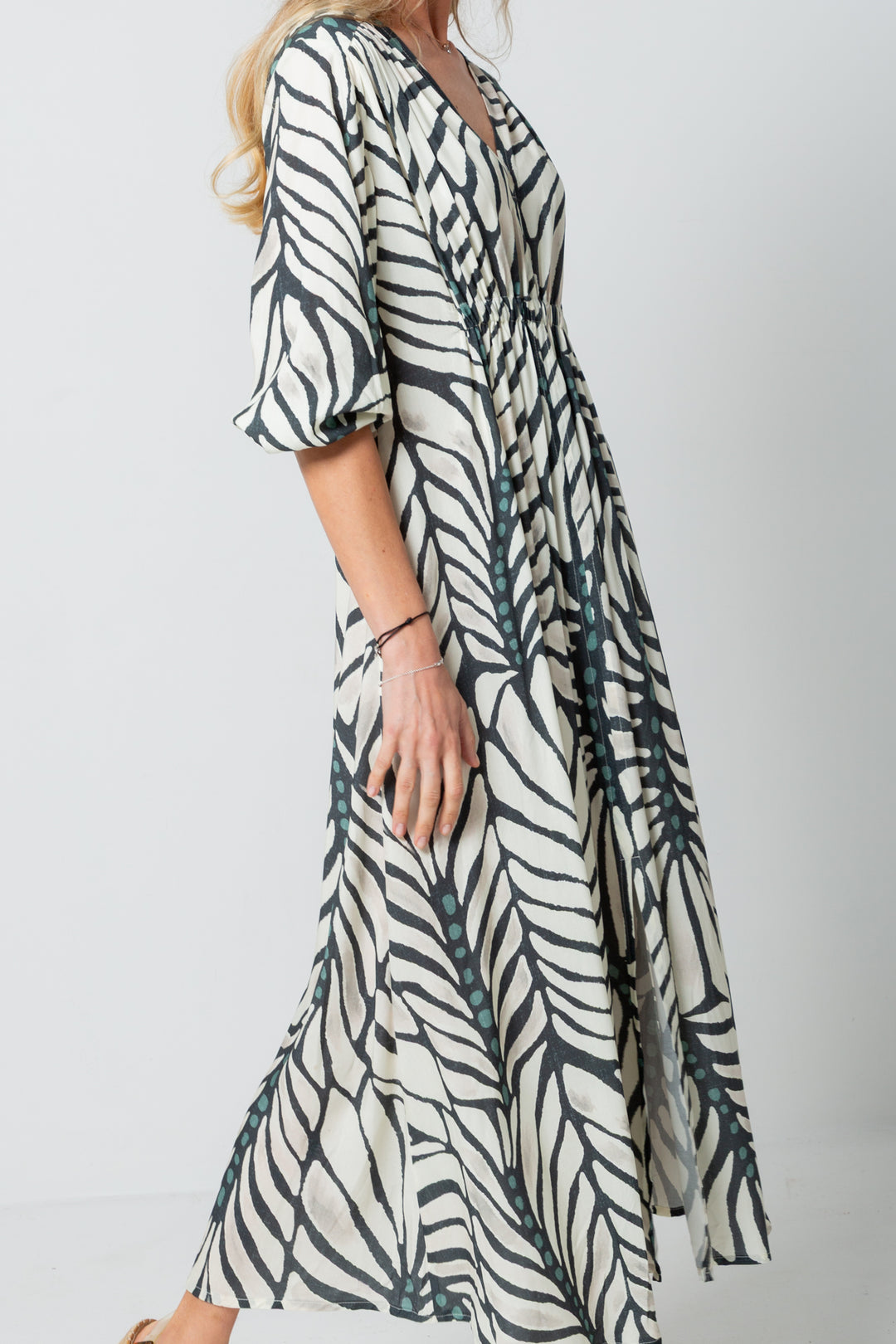 Arniston Dress Blue Zebra Print-DRESSES-Kinda-Kinda