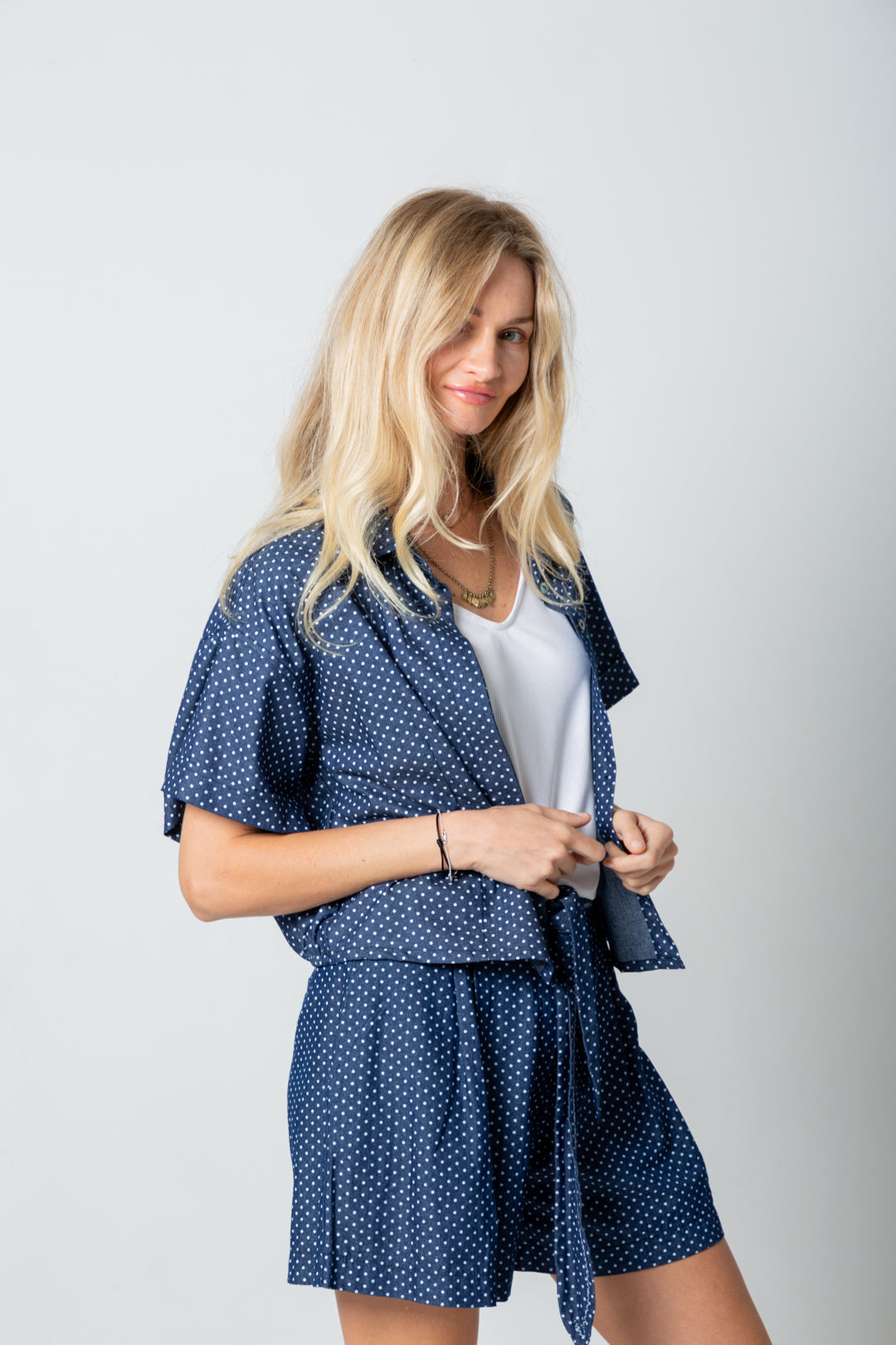 Dani Denim Polka Dot Shacket