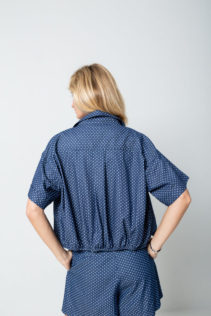 Dani Denim Polka Dot Shacket
