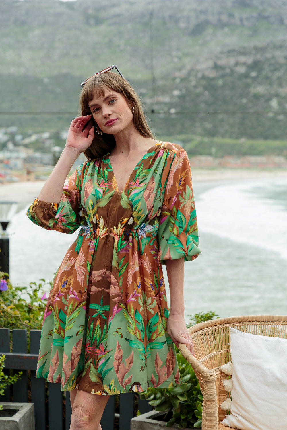 Arniston Short Dress Coco Toucan-DRESSES-Kinda-Kinda