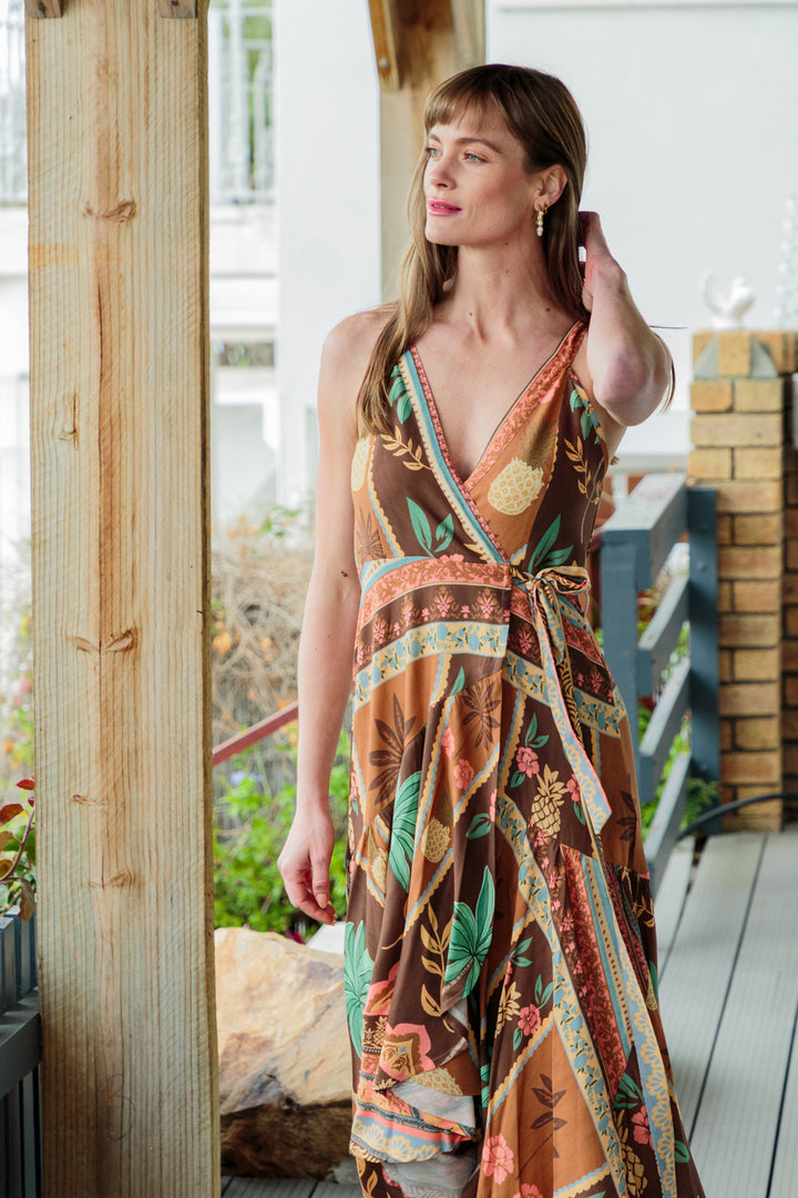 Kea Wrap Dress Coco Pineapple-DRESSES-kindacollection-Kinda