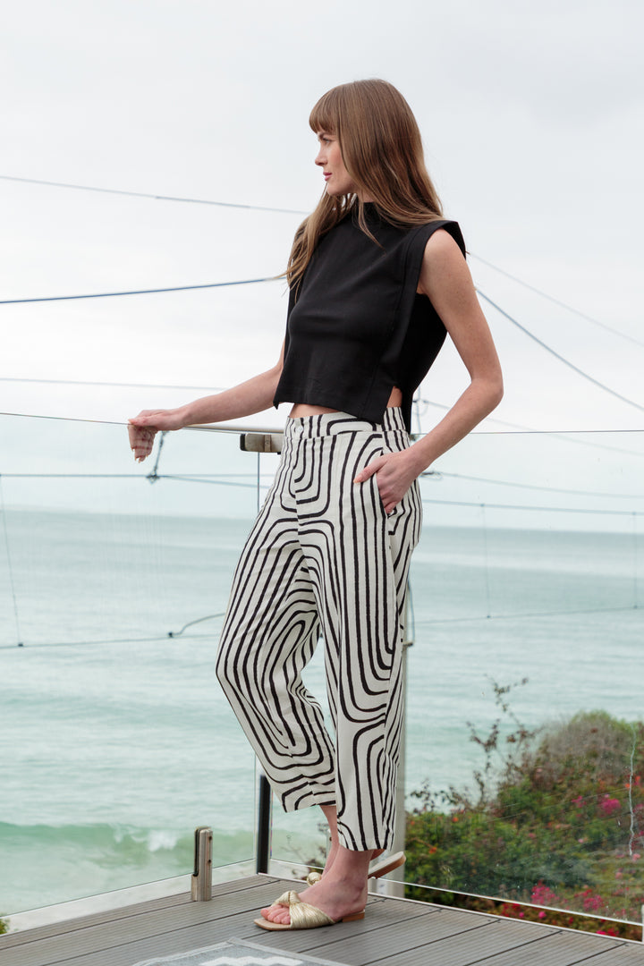 Vera Pants Black Geo-PANTS-kindacollection-Kinda