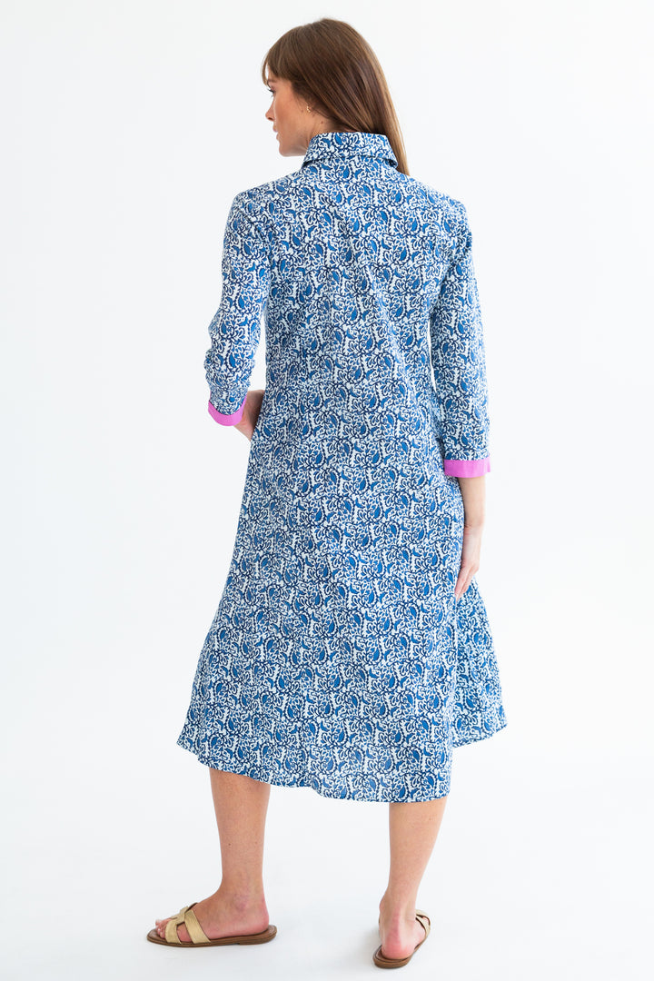 Delilah Dress Blue Paisly-DRESSES-kindacollection-Kinda