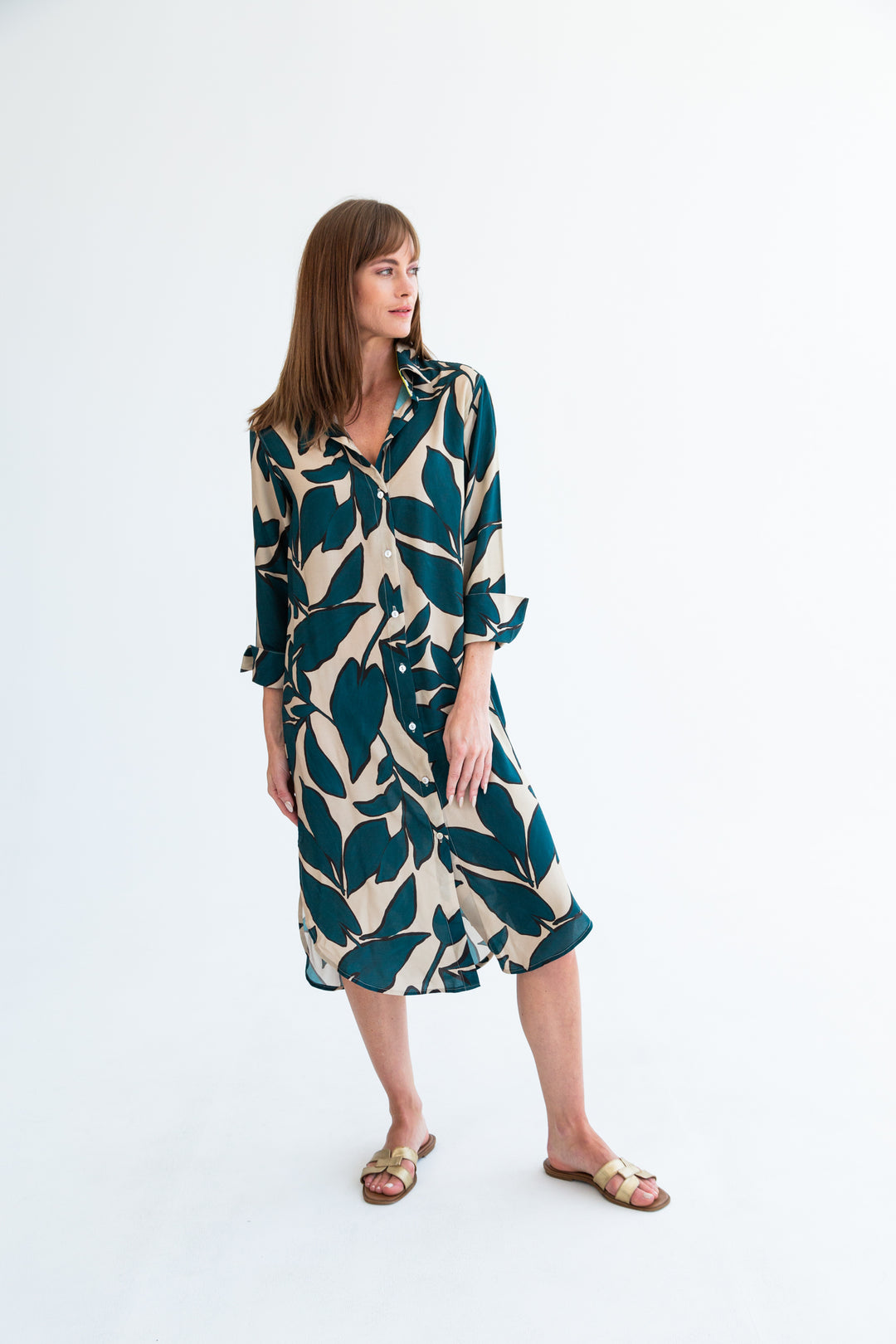 Evie Dress Teal Print-DRESSES-kindacollection-Kinda
