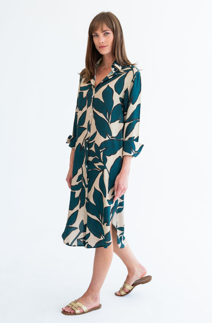 Evie Dress Teal Print-DRESSES-kindacollection-Kinda