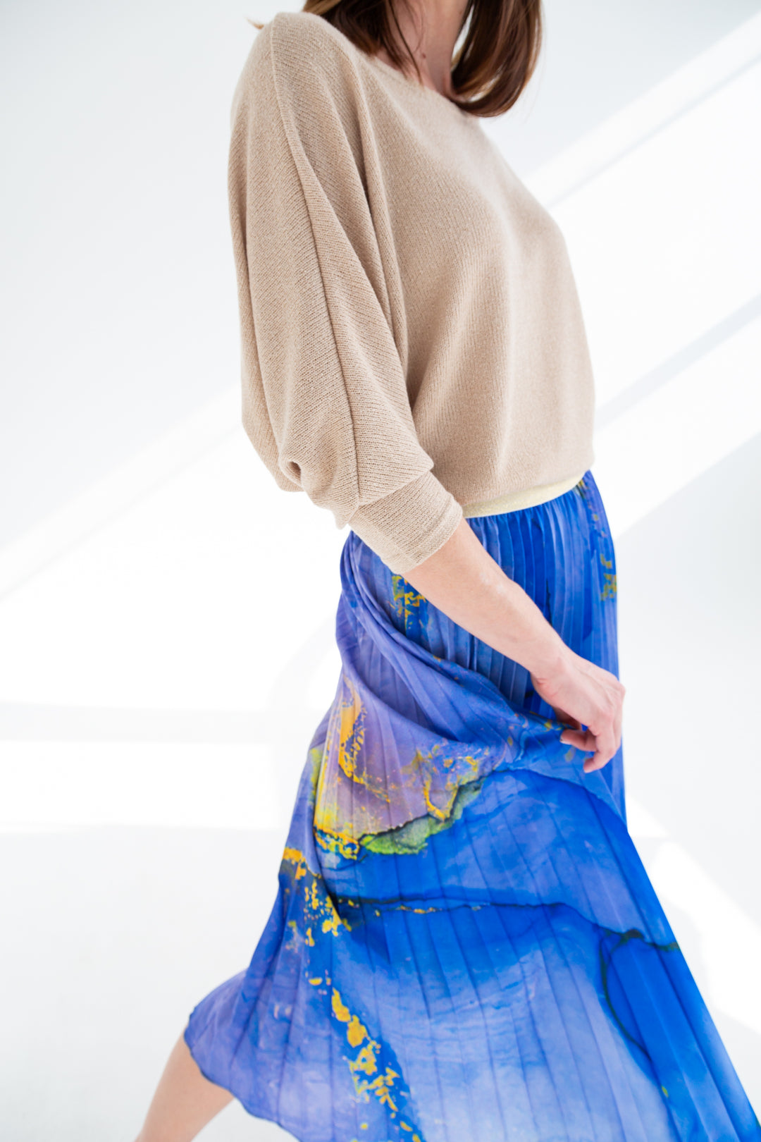 Lagan Skirt Blue Print-SALE SKIRTS-kindacollection-Kinda