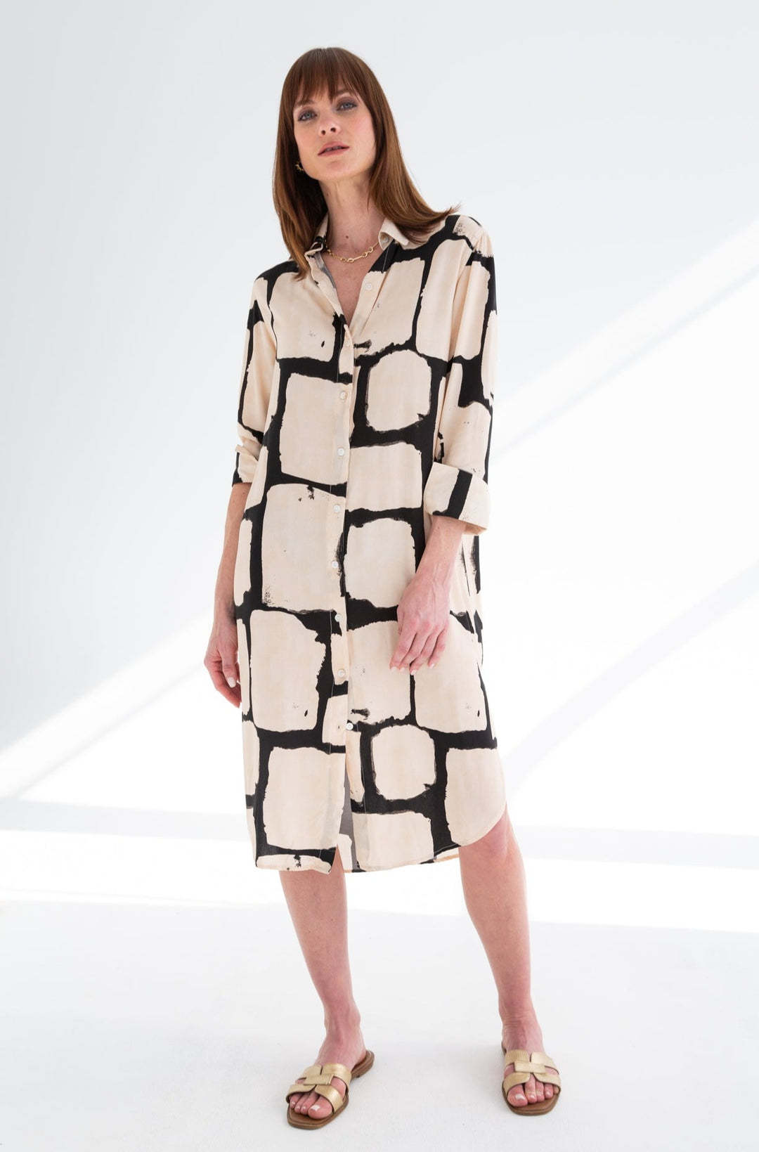 Evie Dress Cream Print-DRESSES-kindacollection-Kinda