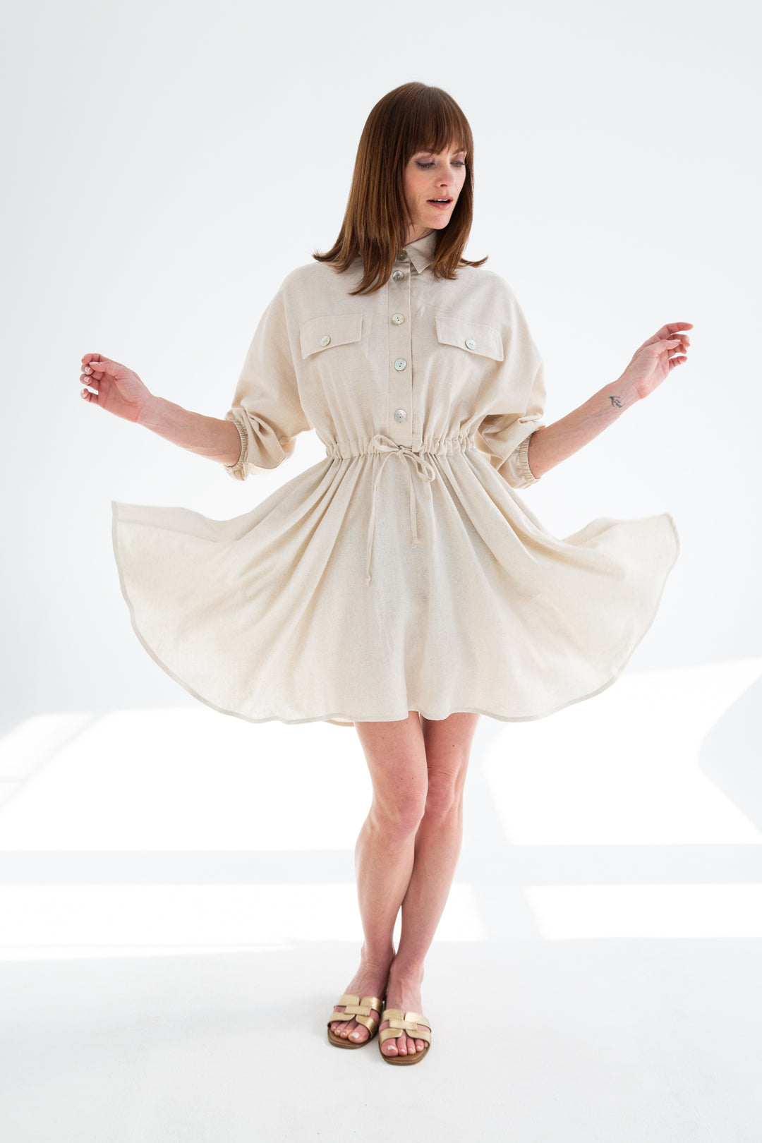 Mika Dress Natural-SALE DRESSES BOTH-kindacollection-Kinda