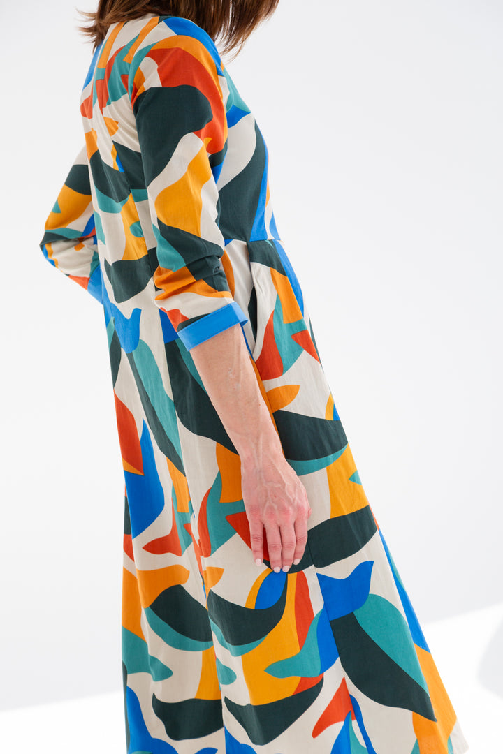 Delilah Dress Colourful Print-DRESSES-kindacollection-Kinda