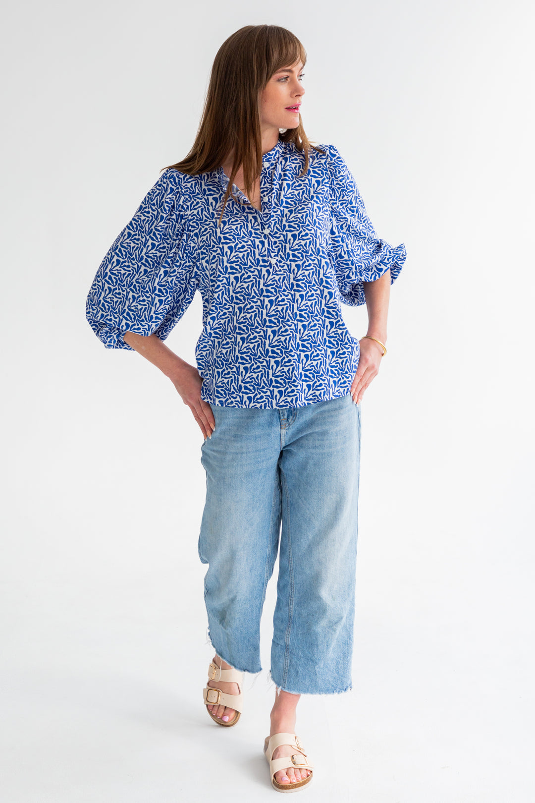 Amy Blouse Blue Coral-TOPS-kindacollection-Kinda