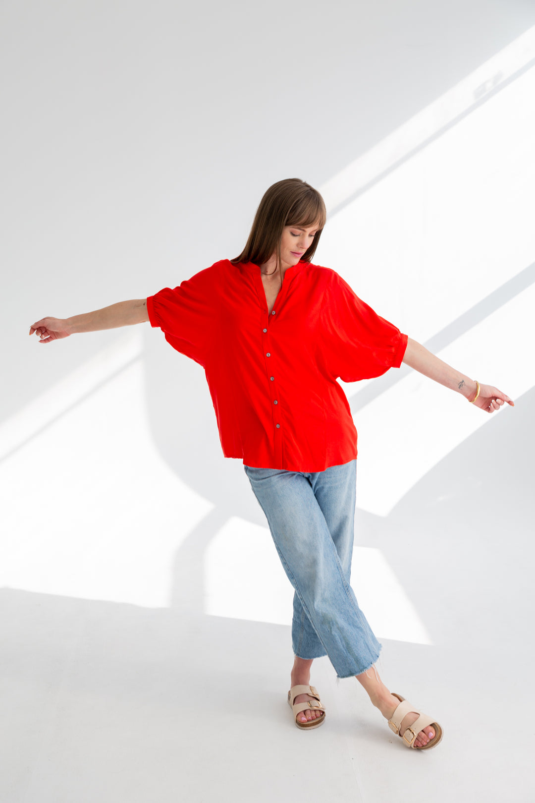 Gabi Blouse Red-TOPS-kindacollection-Kinda