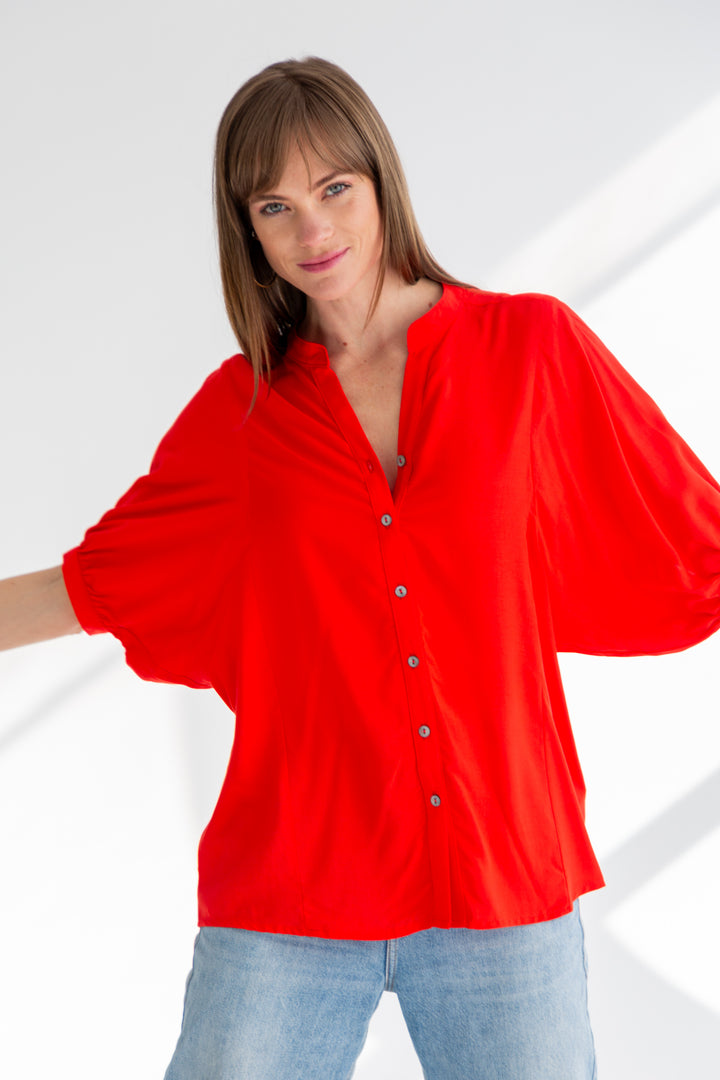 Gabi Blouse Red-TOPS-kindacollection-Kinda