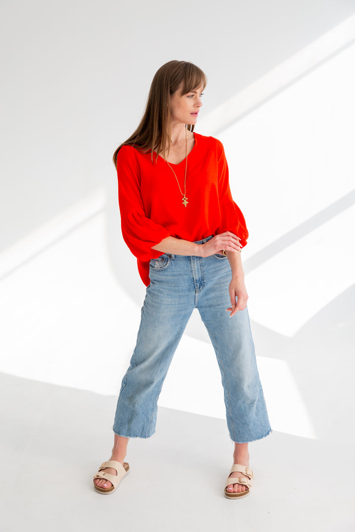 Diane Blouse Red-TOPS-kindacollection-Kinda