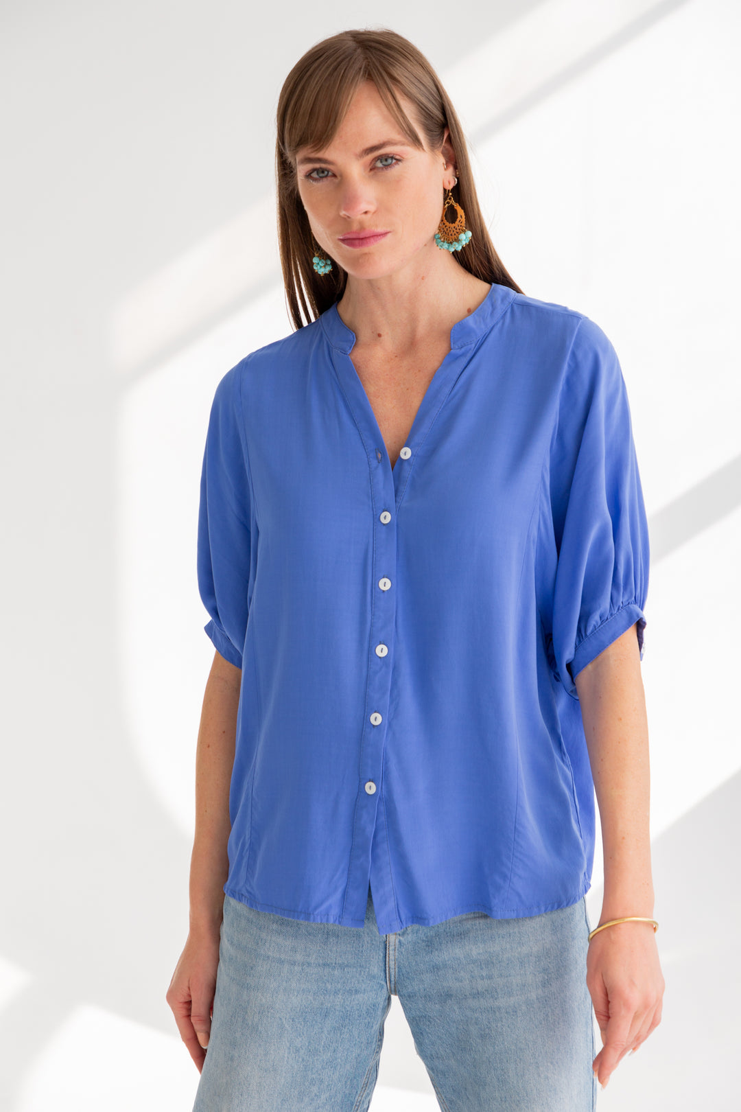 Gabi Blouse Blue-TOPS-kindacollection-Kinda