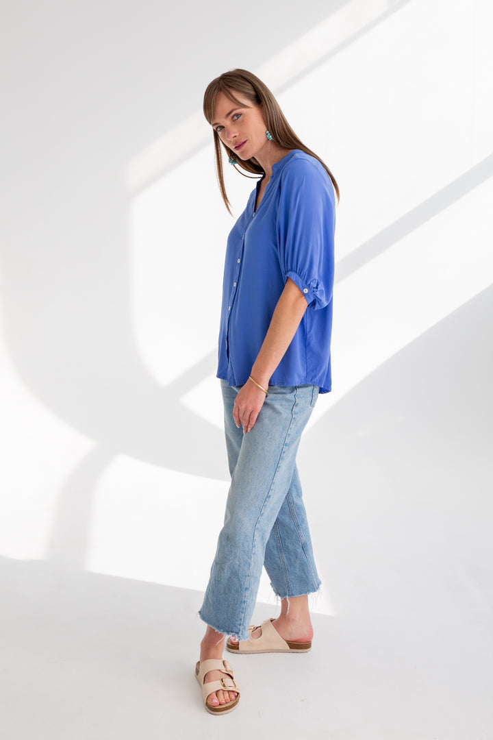 Gabi Blouse Blue-TOPS-kindacollection-Kinda