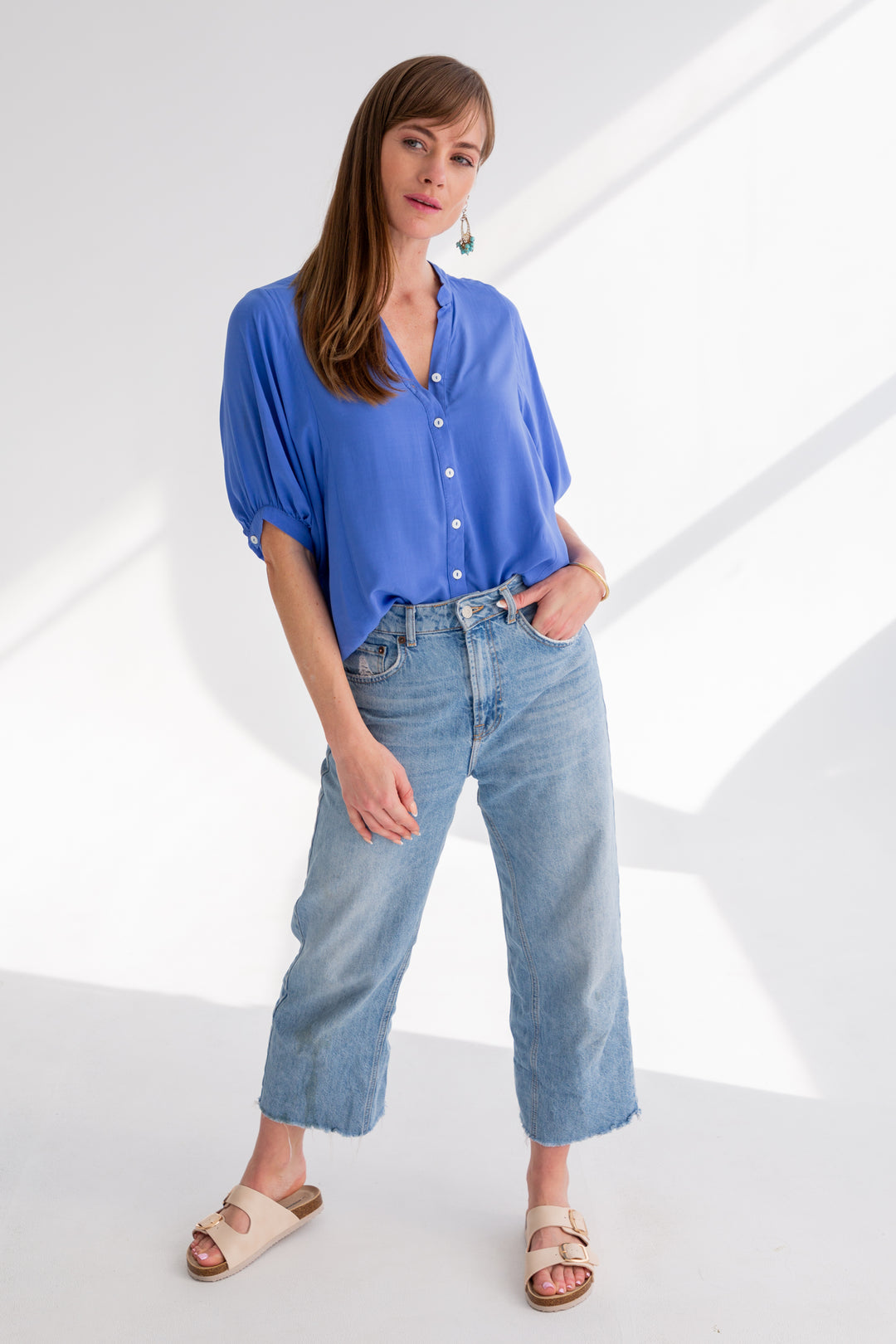 Gabi Blouse Blue-TOPS-kindacollection-Kinda