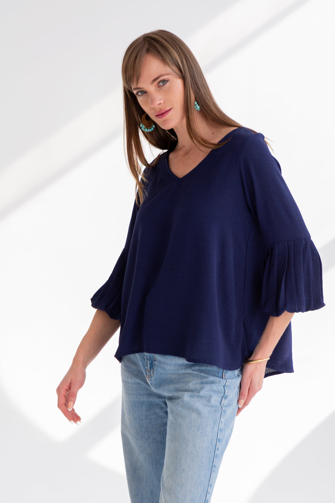 Diane Blouse Dark Navy-TOPS-kindacollection-Kinda