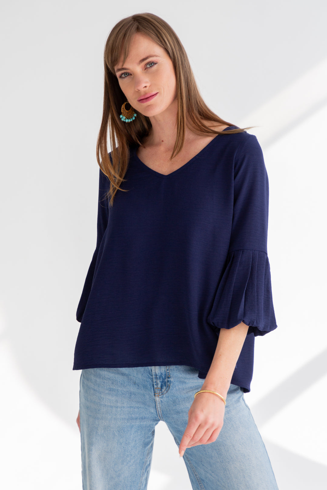 Diane Blouse Dark Navy-TOPS-kindacollection-Kinda