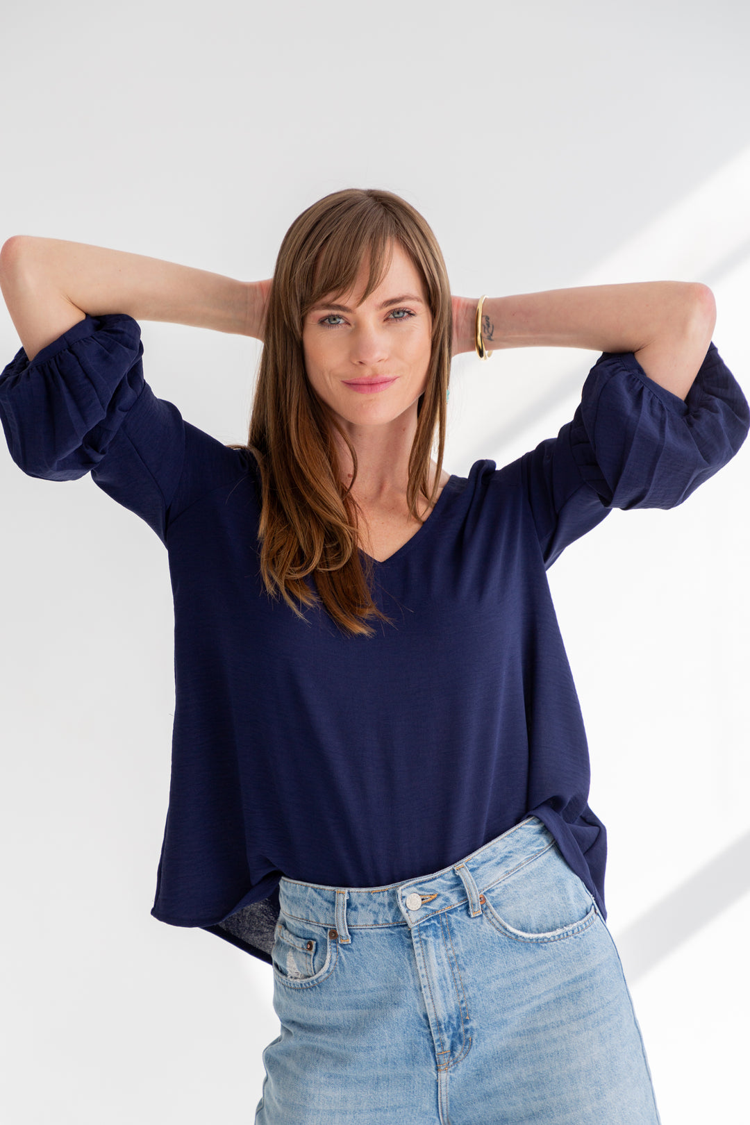 Diane Blouse Dark Navy-TOPS-kindacollection-Kinda