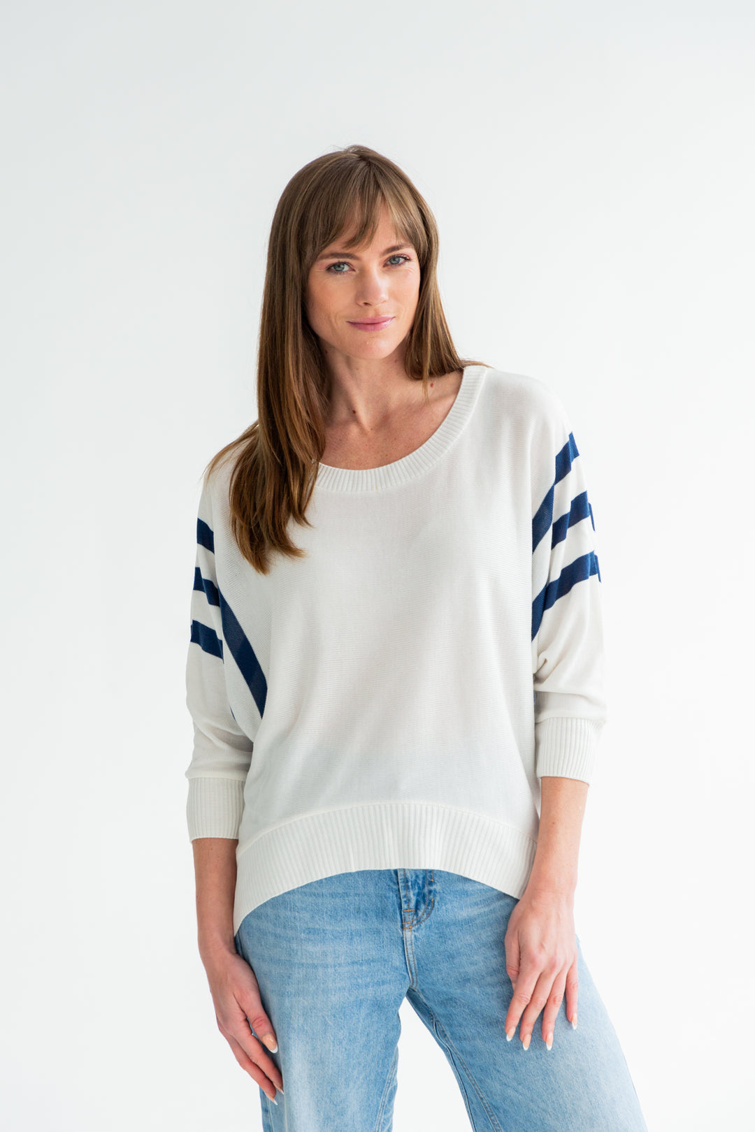 Ali Knit Navy Stripe-TOPS-kindacollection-Kinda