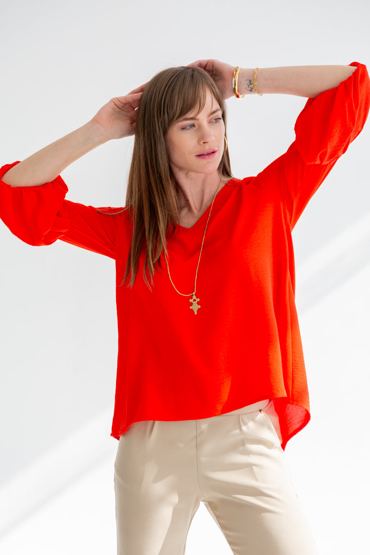 Diane Blouse Red-TOPS-kindacollection-Kinda