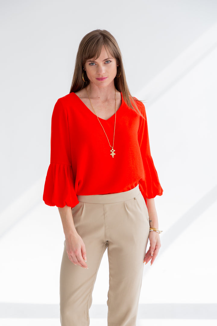 Diane Blouse Red-TOPS-kindacollection-Kinda