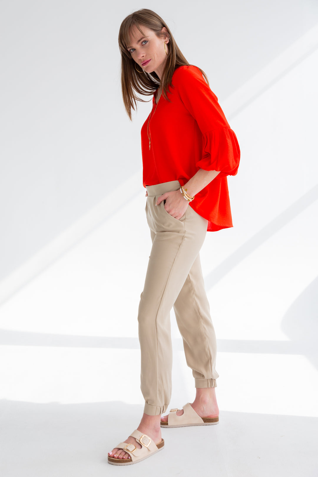 Diane Blouse Red-TOPS-kindacollection-Kinda