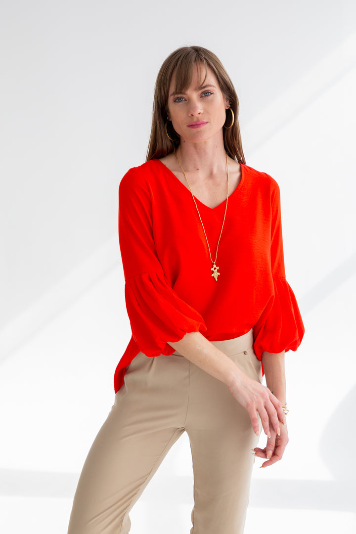 Diane Blouse Red-TOPS-kindacollection-Kinda