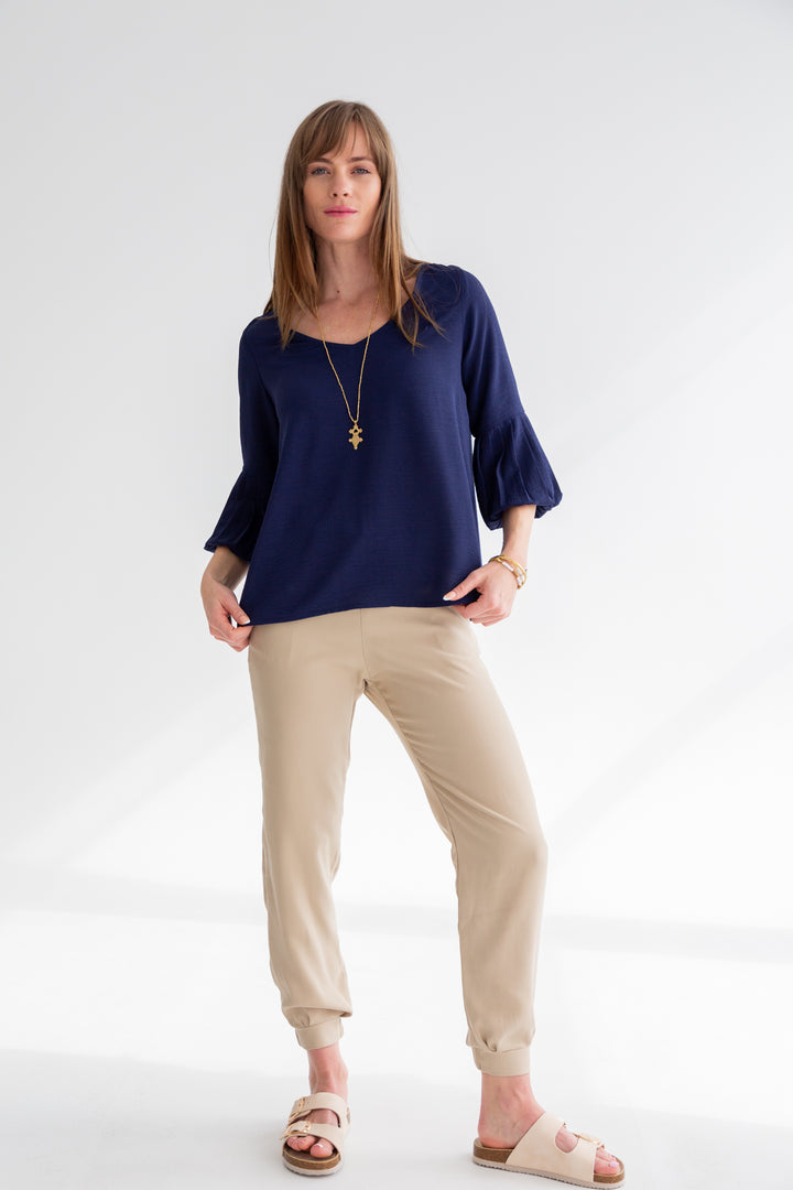 Diane Blouse Dark Navy-TOPS-kindacollection-Kinda