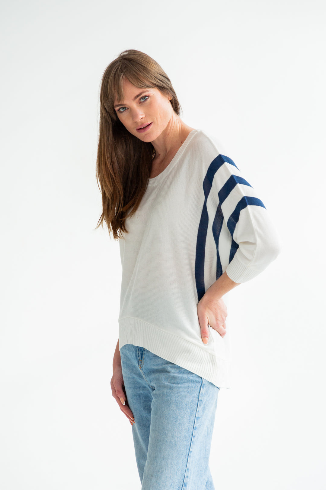 Ali Knit Navy Stripe-TOPS-kindacollection-Kinda