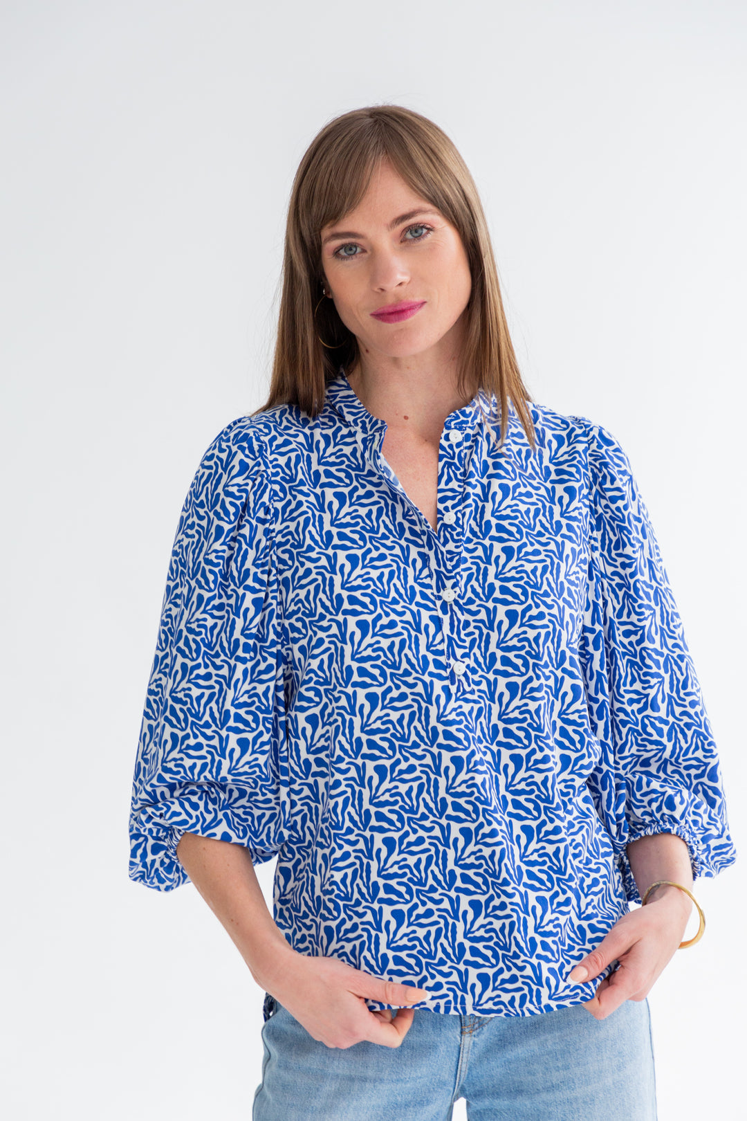 Amy Blouse Blue Coral-TOPS-kindacollection-Kinda