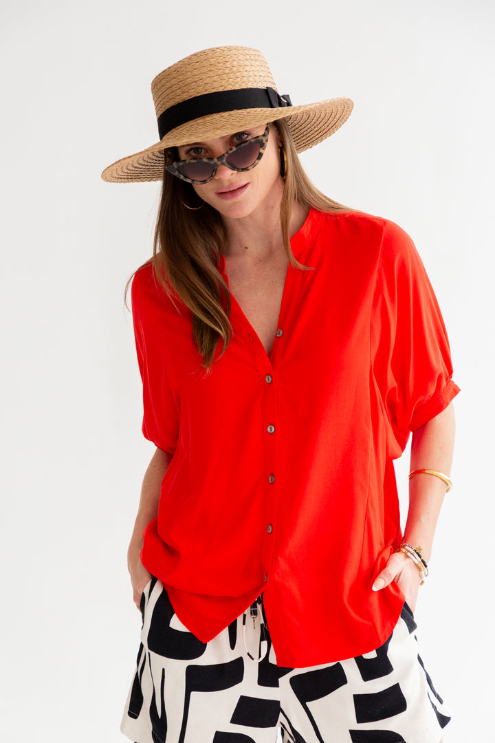 Gabi Blouse Red-TOPS-kindacollection-Kinda